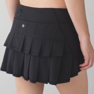 Lululemon Run: Pace Setter Tennis Skirt Skort 4-way Stretch Black